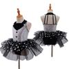 Vestido de balé com costas vazadas para meninas, saia brilhante, lantejoulas brilhantes, ginástica, trajes de dança de jazz latino