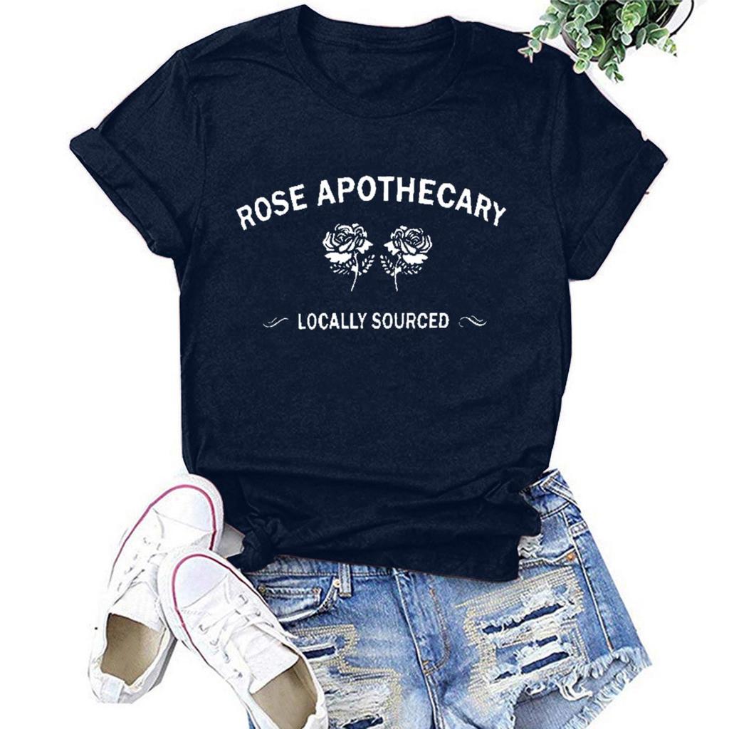 Women Casual Letter Printing Short Sleeves  Loose T-Shirt Blouse Tops