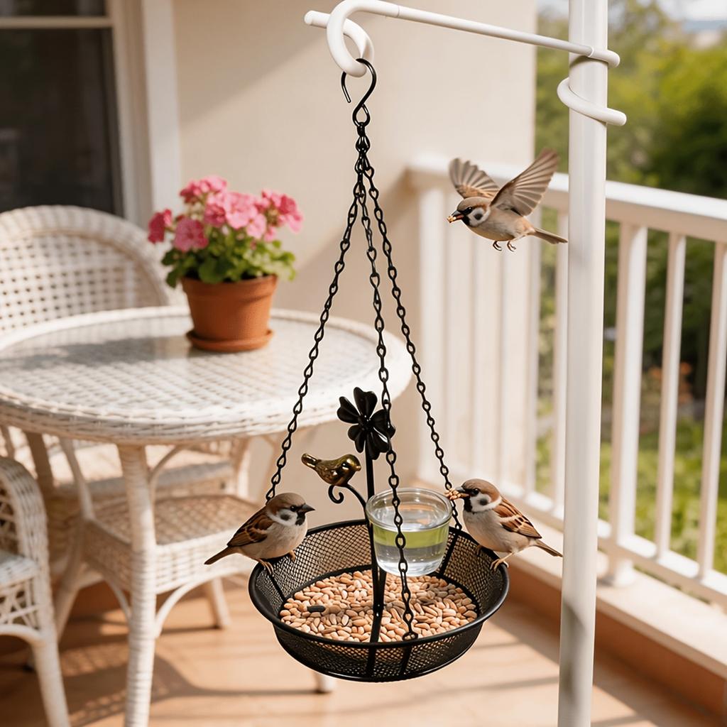 Hanging Bird Feeder Tray for Outdoor Garden Tree Mount