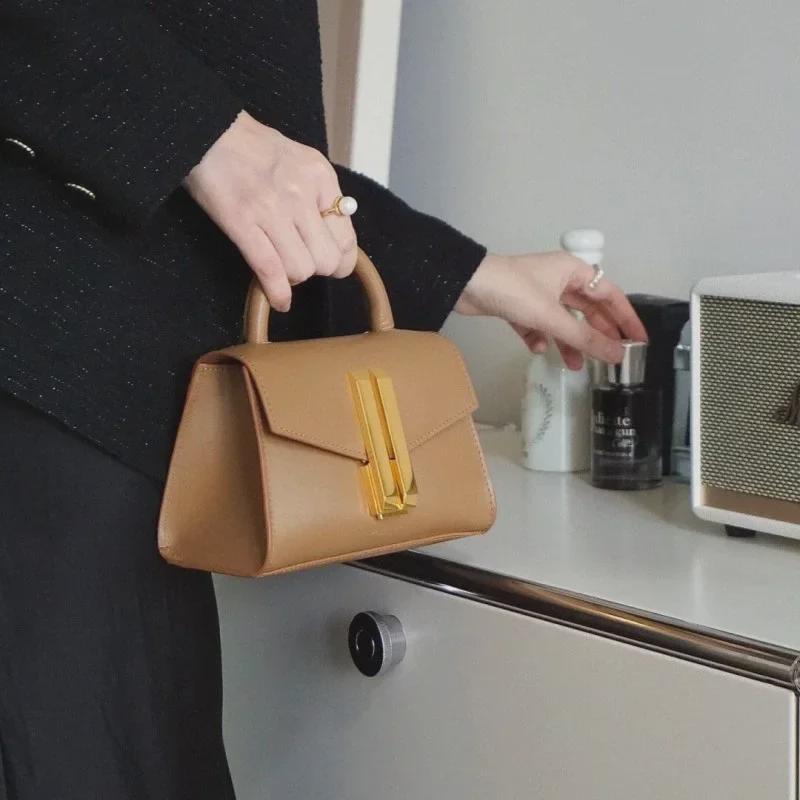 2024 Spring/Summer Genuine Leather Princess Kate Style Crossbody Handbag