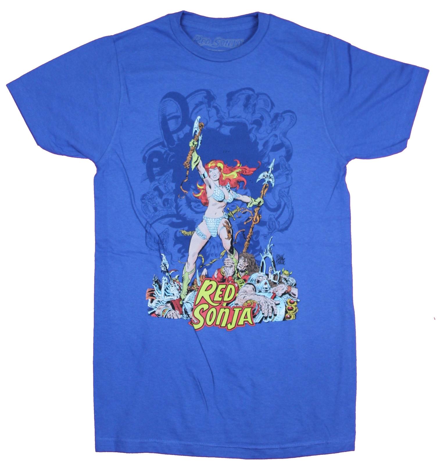 Red Sonja Mens T-Shirt - Victorious on a Pile of Bodies S