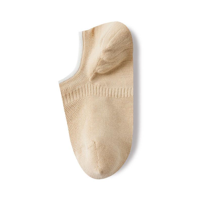 Women's Spring and Summer Thin Mesh Pure Cotton Shallow Mouth Antibacterial Invisible Boat Socks