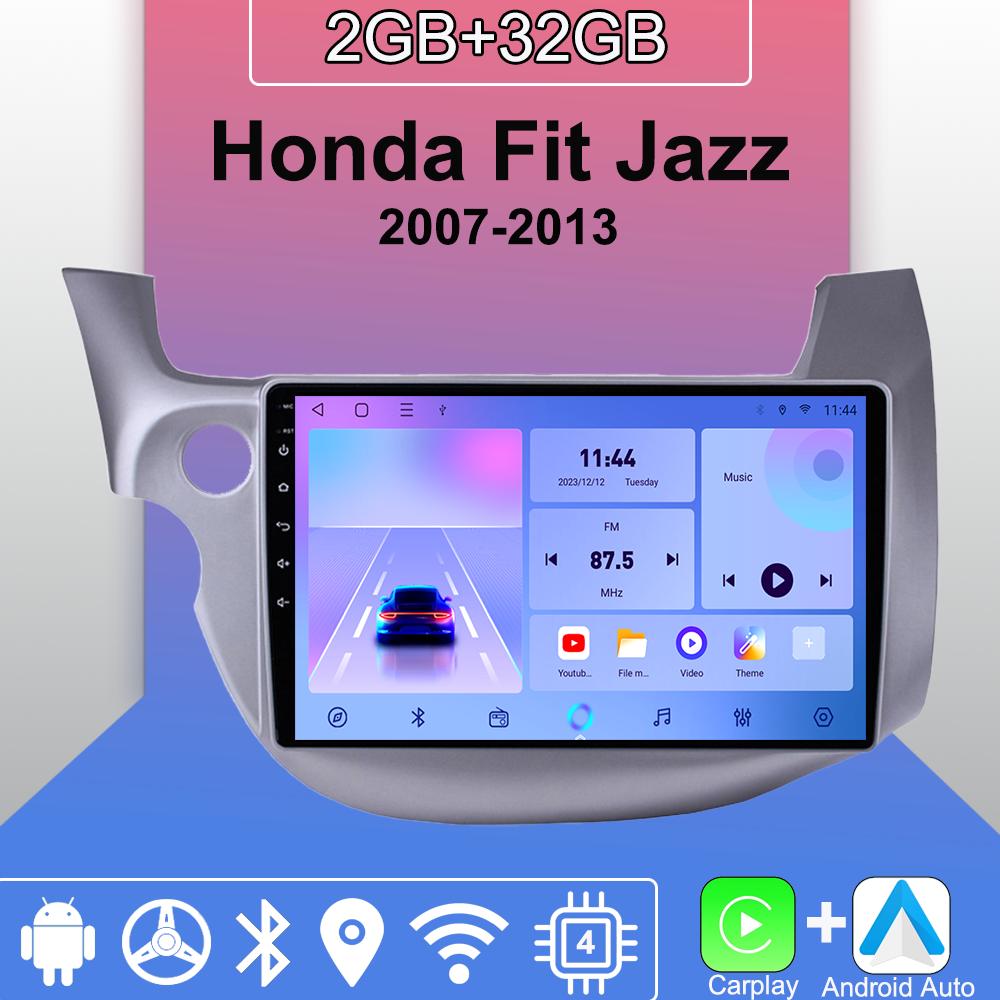 

Android Carplay Автомагнітола Для Honda Fit Jazz 2007-2013 Мультимедійний Програвач Головний Пристрій Стерео GPS Навігація BT WIFI 2+32GB 2+32GB,LHD