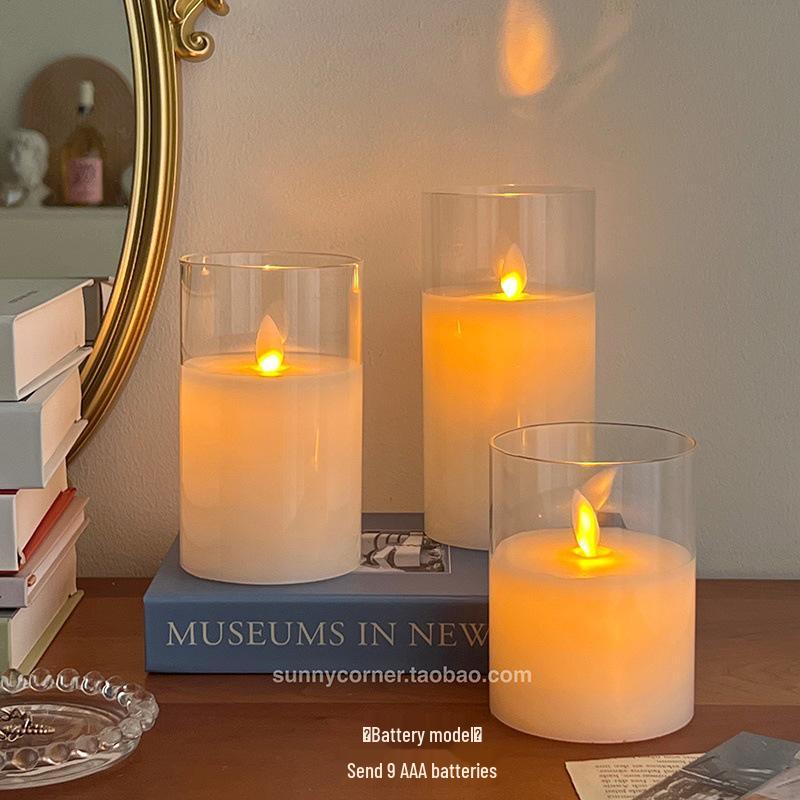 Schwingende Docht-LED-Kerze Nachtlicht – Kreative Schreibtischdekoration für Schlafzimmer-Ambiente