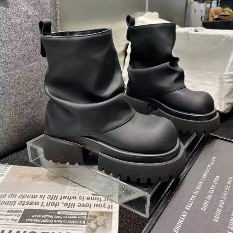 Mode 2024 Nouvelles Bottes Pantalons d'Hiver pour Femmes Bottes Montantes à Semelles Épaisses Bottes Rétro Chaussures pour Femmes Mode et Confortables