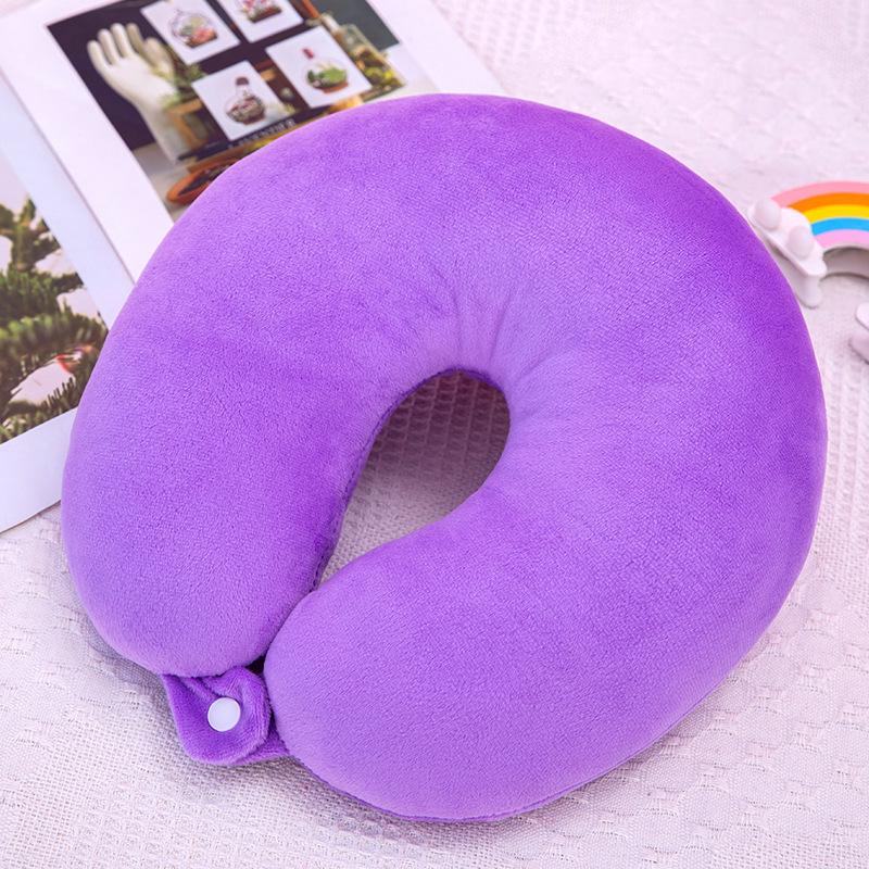 U-Shaped Travel Neck Pillow - Portable Car Support, Multi-Color Options, PP Cotton Comfort