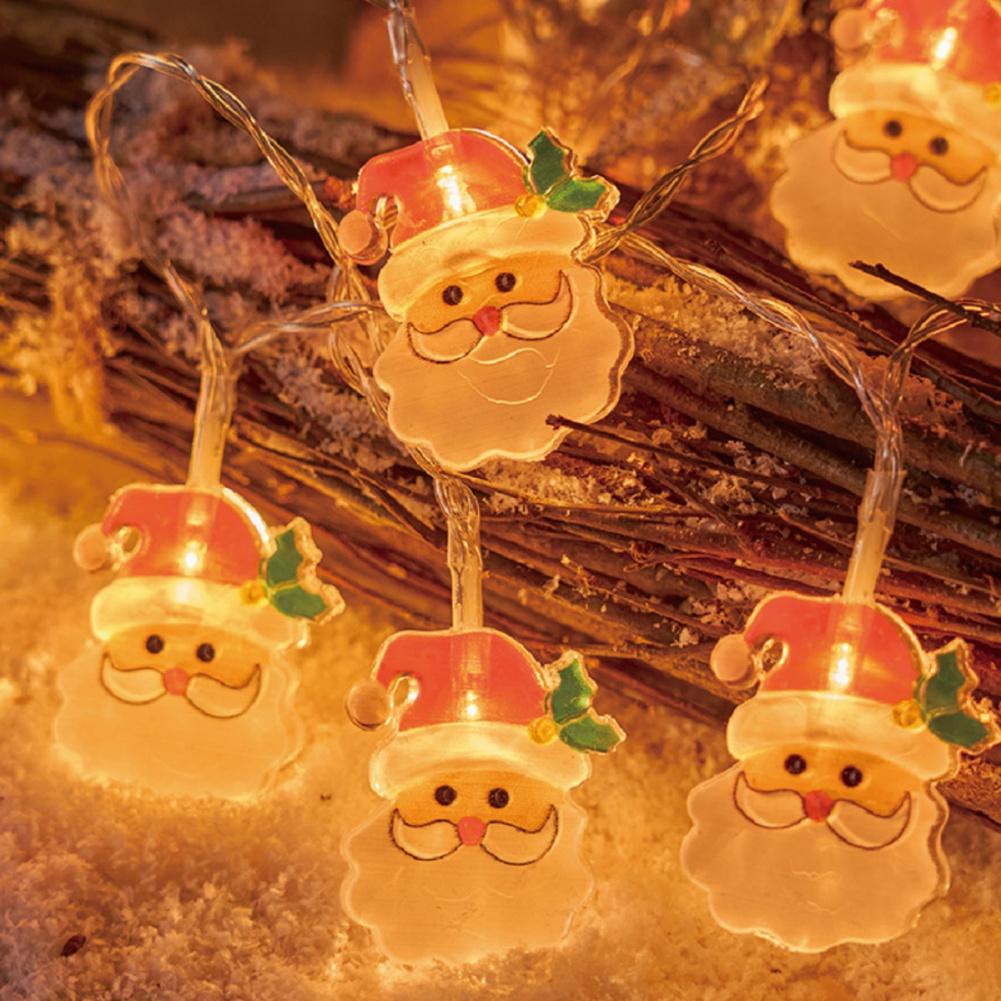 

Светодиодные рождественские гирлянды с изображением Санта-Клауса, снеговика, праздничного гирлянды в форме дерева 1.5m 10 Lights