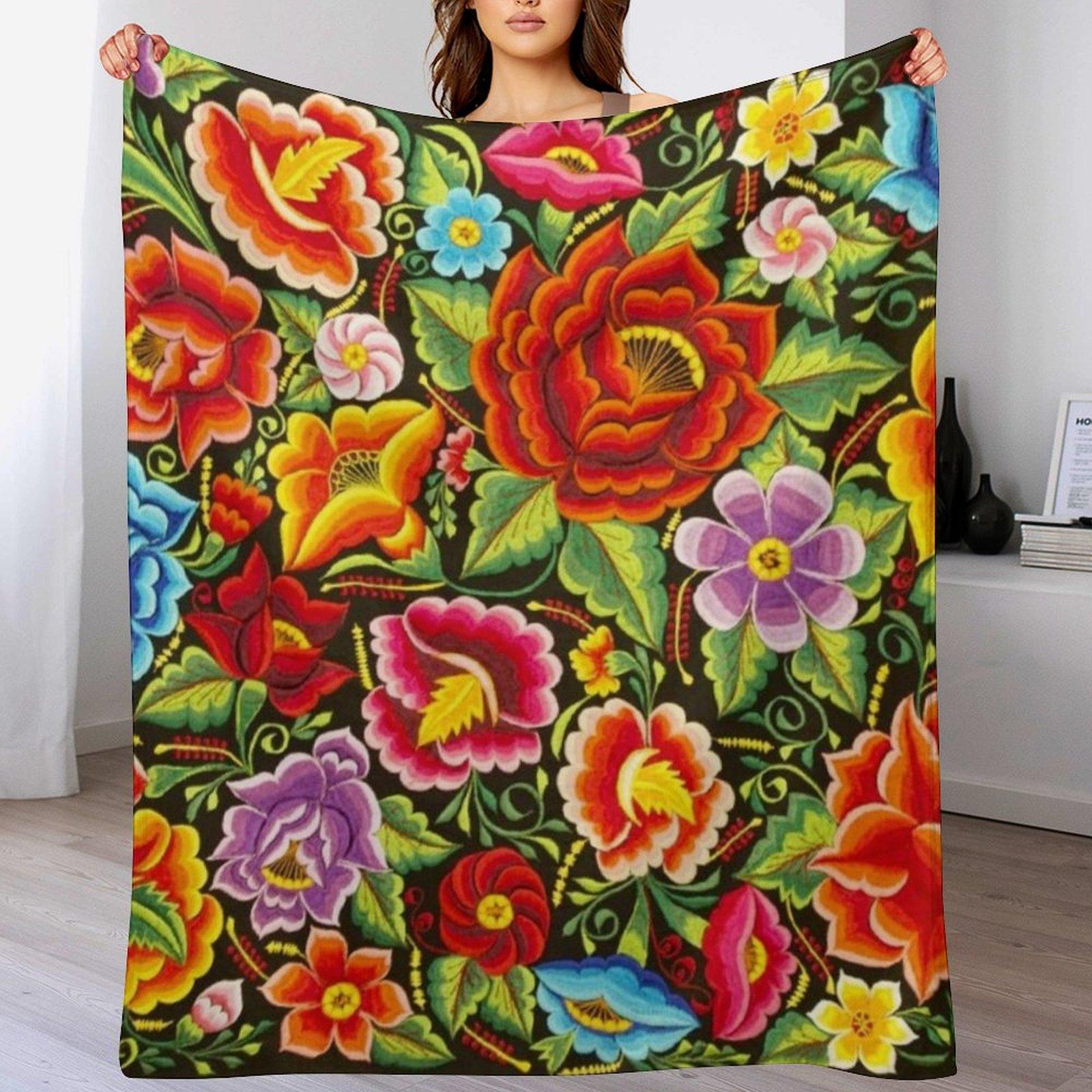 

YUCATAN EMBROIDERY Throw Blanket Easy Care Comfortable Blanket for Couch 102x76cm(40x30in)