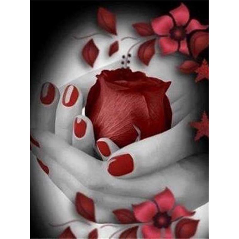 DIY 5D Diamond Painting Cross Stitch Flower Poppy Diamond Embroidery Full Round Drill Mosaic Picture Rhinestone Decor Home Gift