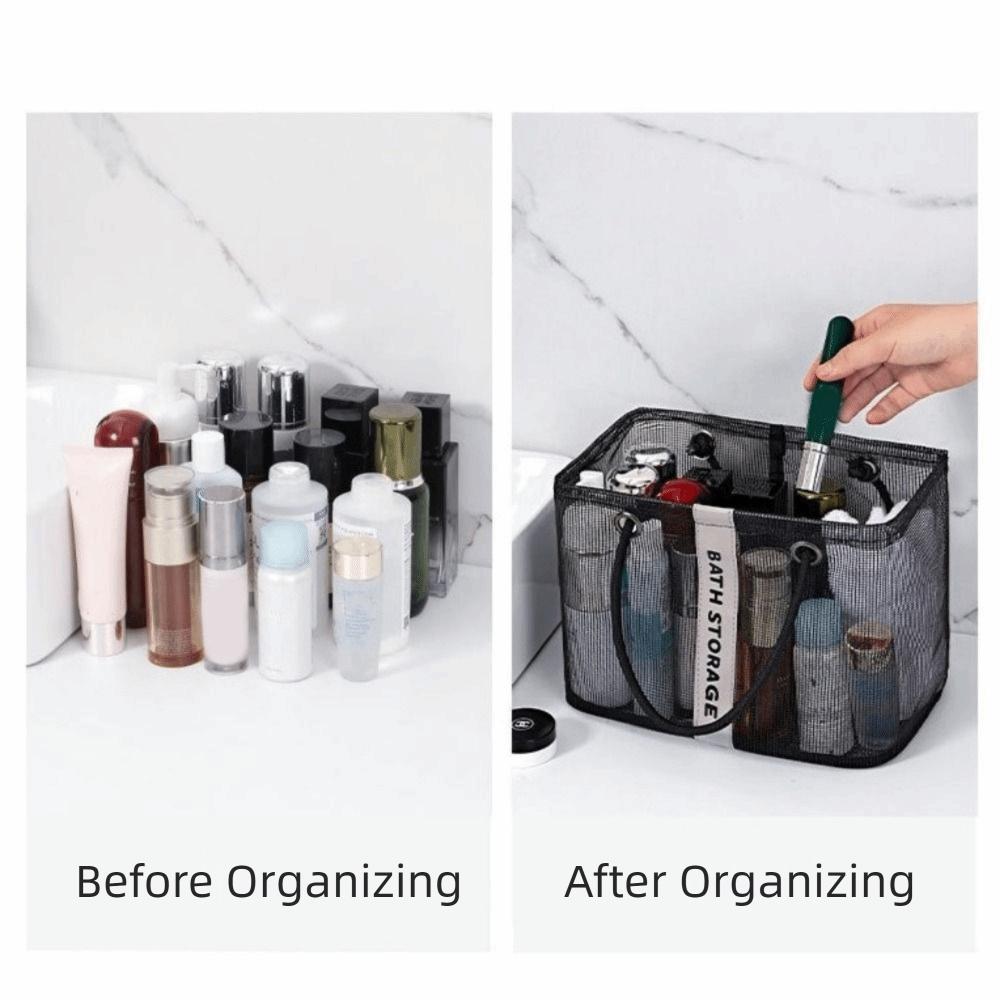 Prodyšná síťovaná kosmetická taška Rychleschnoucí taška na make-up Kabelka Síťovaná taška do sprchy Plavání
