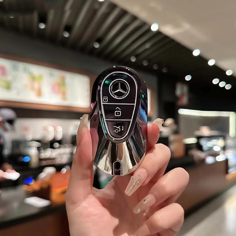 Car Smart Key Case Full Cover Shell for Mercedes Benz 2022 C S Class W206 W223 S350 C260 C300 S400 S450 S500 Key Shell Protector BOC1