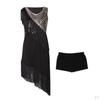1920s Sequin Tassel Paisley Dress Girls Womens Costumes No Sleeve