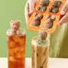 Ice Making Silicone Model 4 Grid Ice Box Durable 3D Bear Shape Mold  Summer