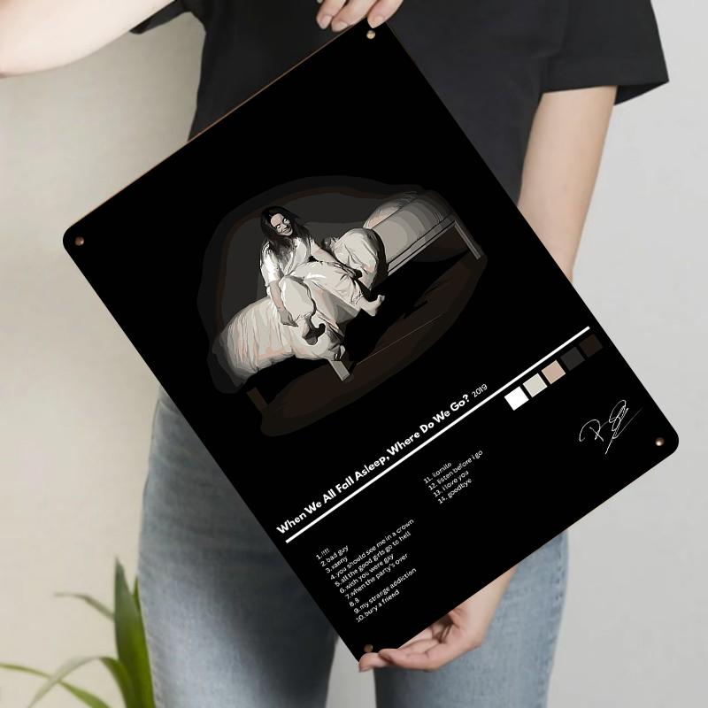 

Billie Eilish When We All Fall Asleep Album Cover Art Metal Tin Sign Wall Decor for Music Fans 20x30cm（7.8x11.8inch）