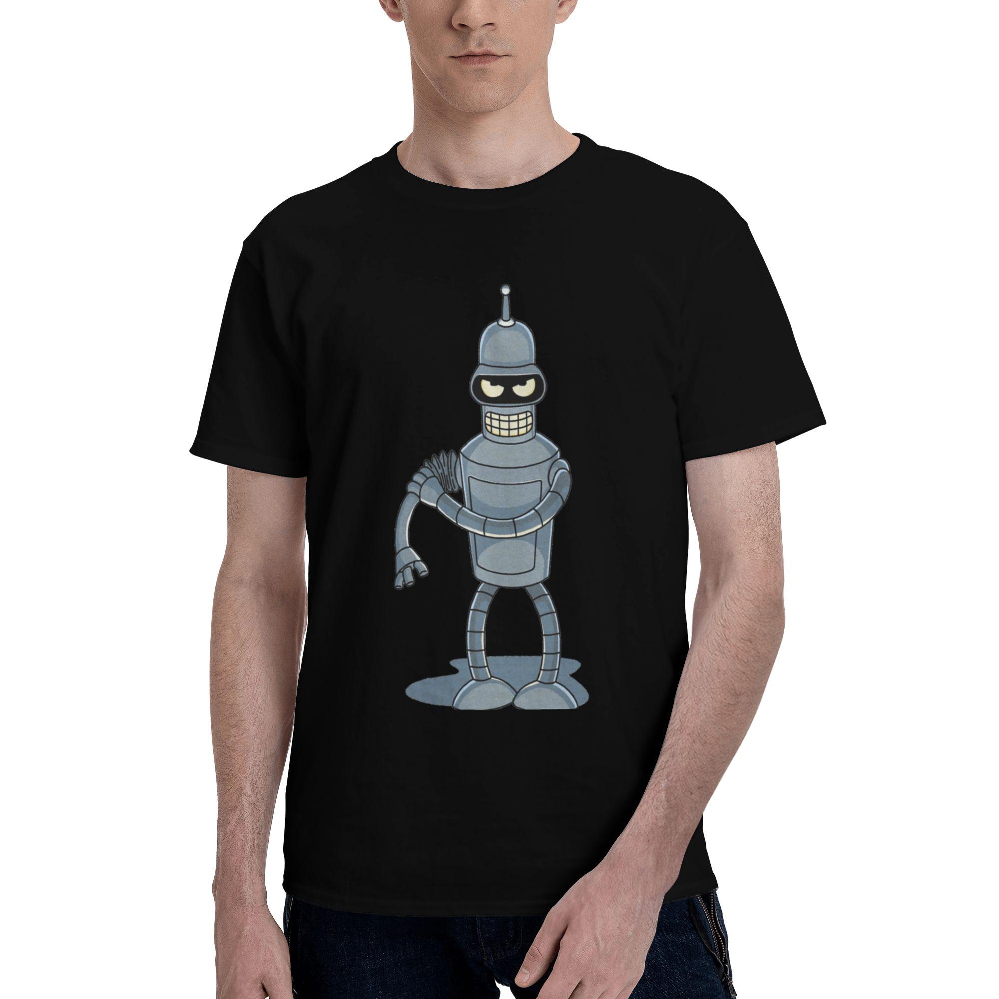 Графическая Печать Футурама Мультфильм Комикс Футболка для Мужчин Женщин 100% Хлопок Футболка С Коротким Рукавом Топы S