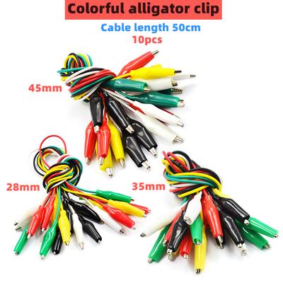 10pcs Color Belt Wire Alligator Clip Electronic DIY Sheath Electric Clip Double-headed Test Clip Power Supply Test Lead Cable