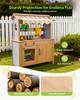 Mud Kitchen, Outdoor Mud Kitchen for Kids, Wood Outdoor Play Kitchens with Spoons, Sink, Tank, Sunshade Canopy, Shovels, Cookware Pots and