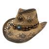 Hollow Out Straw Weaving Cowgirl Hat Novelty Cowboy Hat Summer Beach Hat Cowgirl Hat Western Fancy Dress Accessory