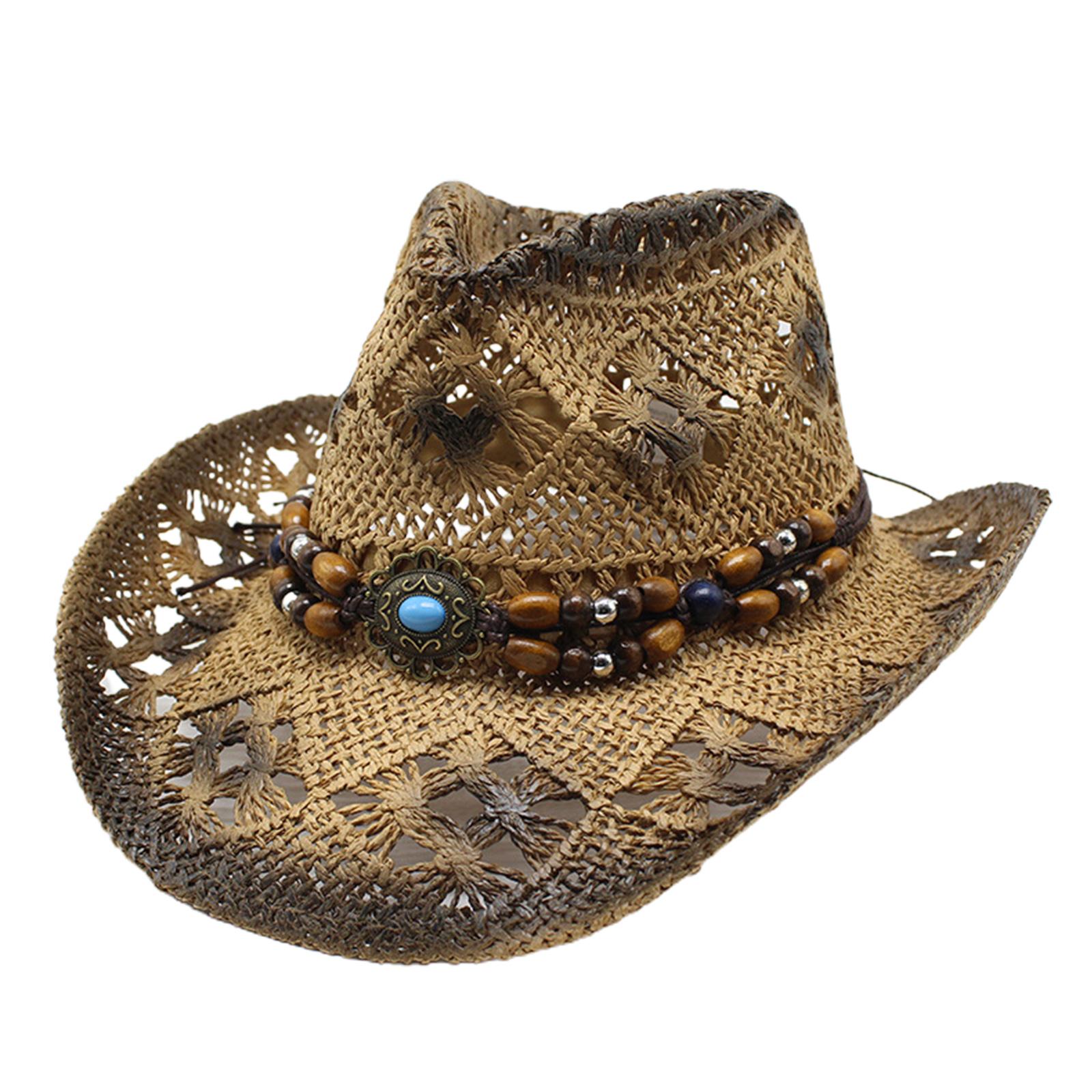 

Hollow Out Straw Weaving Cowgirl Hat Novelty Cowboy Hat Summer Beach Hat Cowgirl Hat Western Fancy Dress Accessory