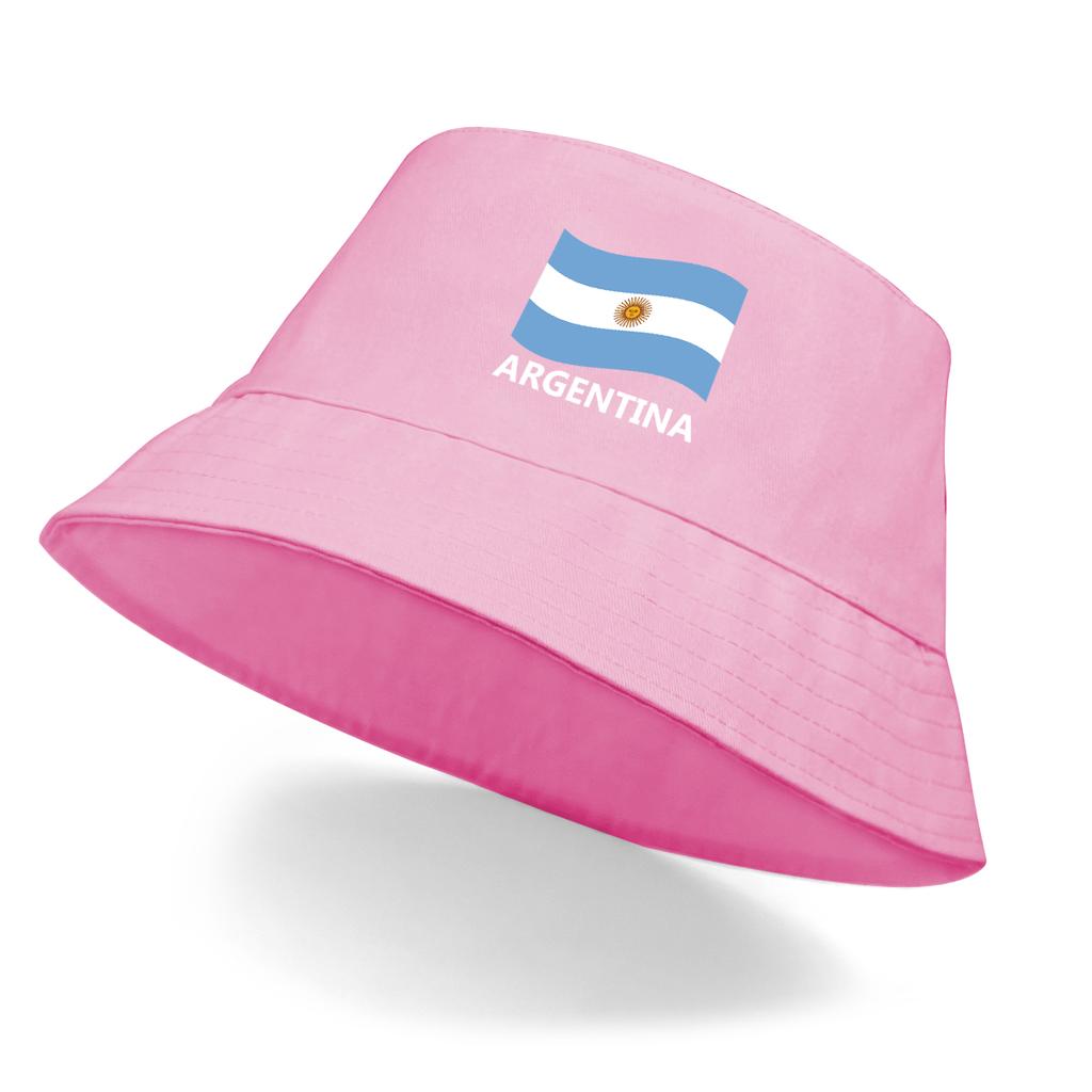 Argentina Flag Print Bucket Hat Solid Color Unisex Sun Hat Lightweight Hat For Man Cuff Bucket Hats Ideal Choice For Golf Summer