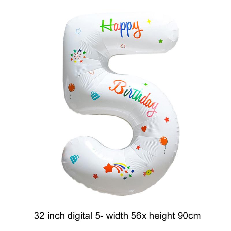 

32-дюймовые белые шары, шары с цифрами на день рождения, уличные украшения для детского праздника для детей и взрослых, стоячий шар с цифрой