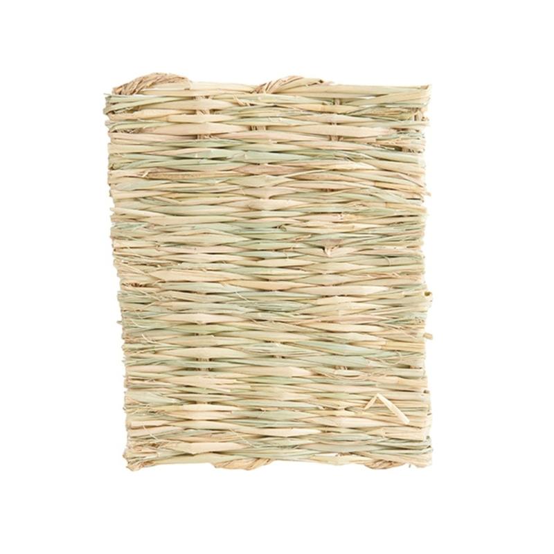 

Rabbit Grass Mat Woven Bed Chew Bedding for Small Animals Natural Straw Pad for Nesting Chewing Play Toy for Hamster 28 by 20cm