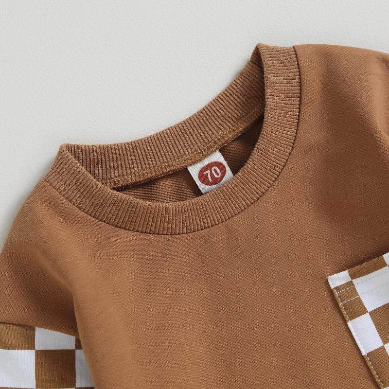 Baby Boy Clothes 6 9 12 18 24M 3T Outfits Pants Set Patchwork Hoodie Letter Printed Sweater Fall Winter Outfit