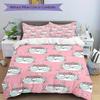 3pcs Animal-themed Cat Floral Soft and Comfortable Breathability, Bedding Set, Machine Washable, Suitable for All Seasons163