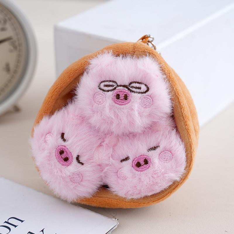 Small Pink Pig Plush Toy Keychain With Pp Cotton Filling For Kids And Adults