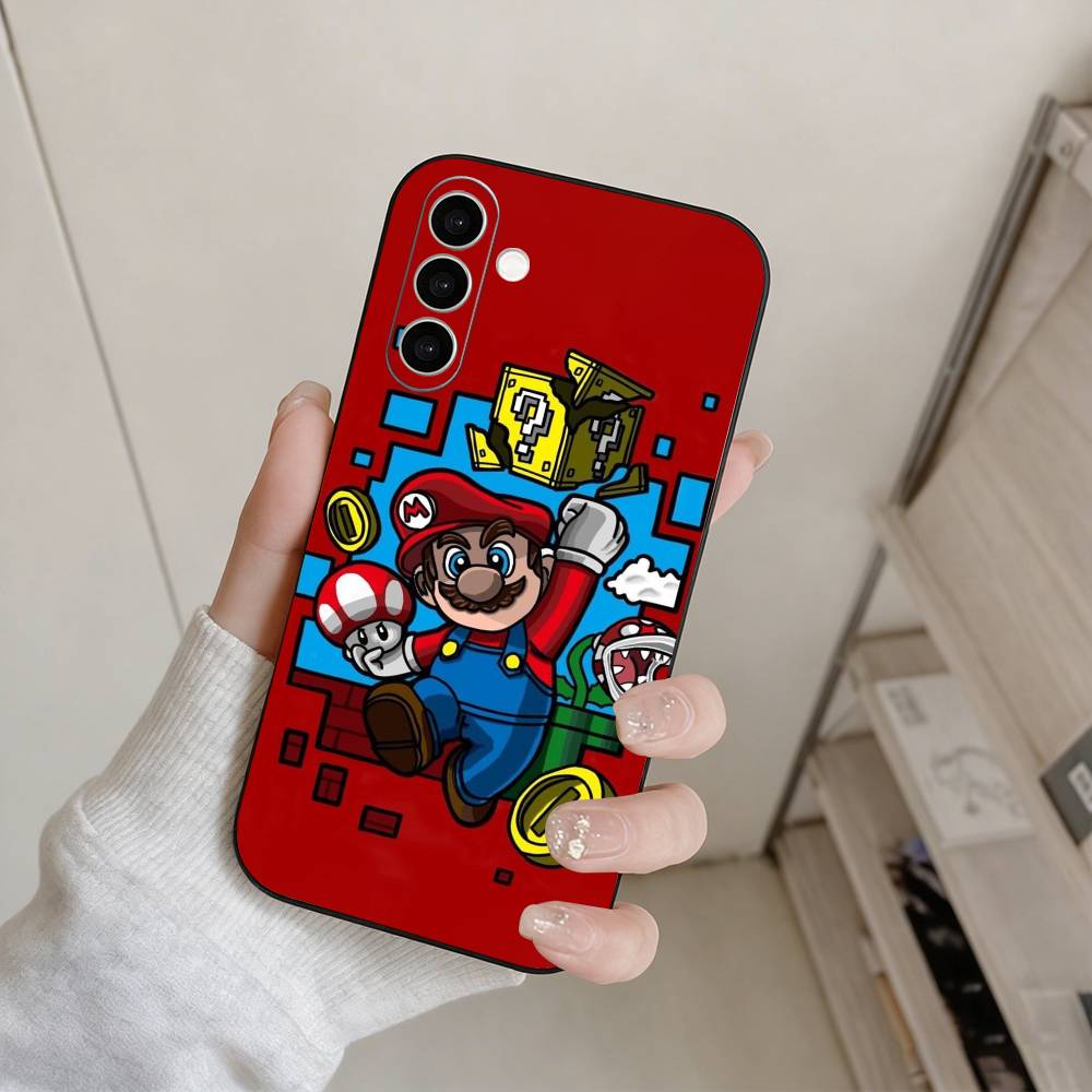 cartoon S-Super M-MarioS Bros Phone Case For Samsung Galaxy A73,A72,A71,A70,A53,A52,A51,Others Soft Black Cover