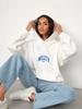 European & American Women's Winter Hoodie with Letter Print & Foam Bag Patch