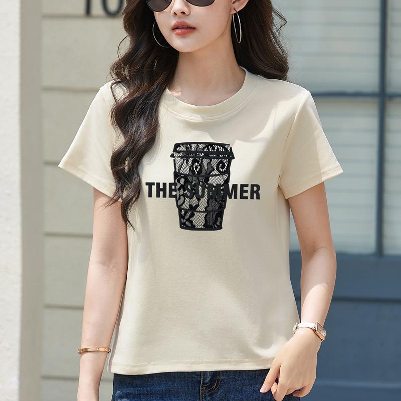 

Женская футболка с коротким рукавом, с круглым вырезом, со спущенным плечом, корейская летняя повседневная футболка с рукавом до локтя 3XL абрикосовый