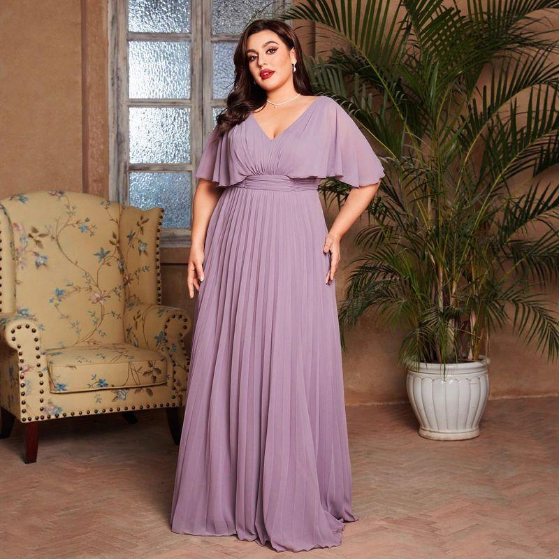 European and American Style Long Dress Plus Size Party Wedding European and American Winter Ball Gown Slim-Fit Dress Host Dress Picture Color--Al2933 0 XL