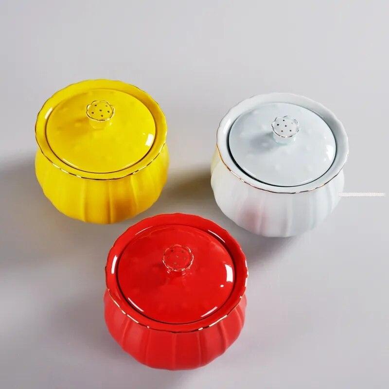 Chinese-style Ceramic Tea Cans with Lid Sealed Dried Fruit Snack Storage Boxes Kitchen Supplies
