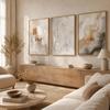 Set di 3 Stampe Astratte da Parete Beige Neutro, Stampe ad Acquerello Texturizzate Wabi Sabi, Poster Minimalisti per Soggiorno Decorazioni per la Casa
