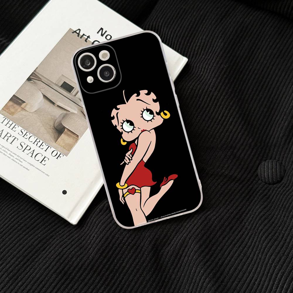 B-Betty-Cute-B-Boop for iPhone 17 16 15 14 13 12 11 Pro Max Plus Transparent Soft TPU Phone Cover