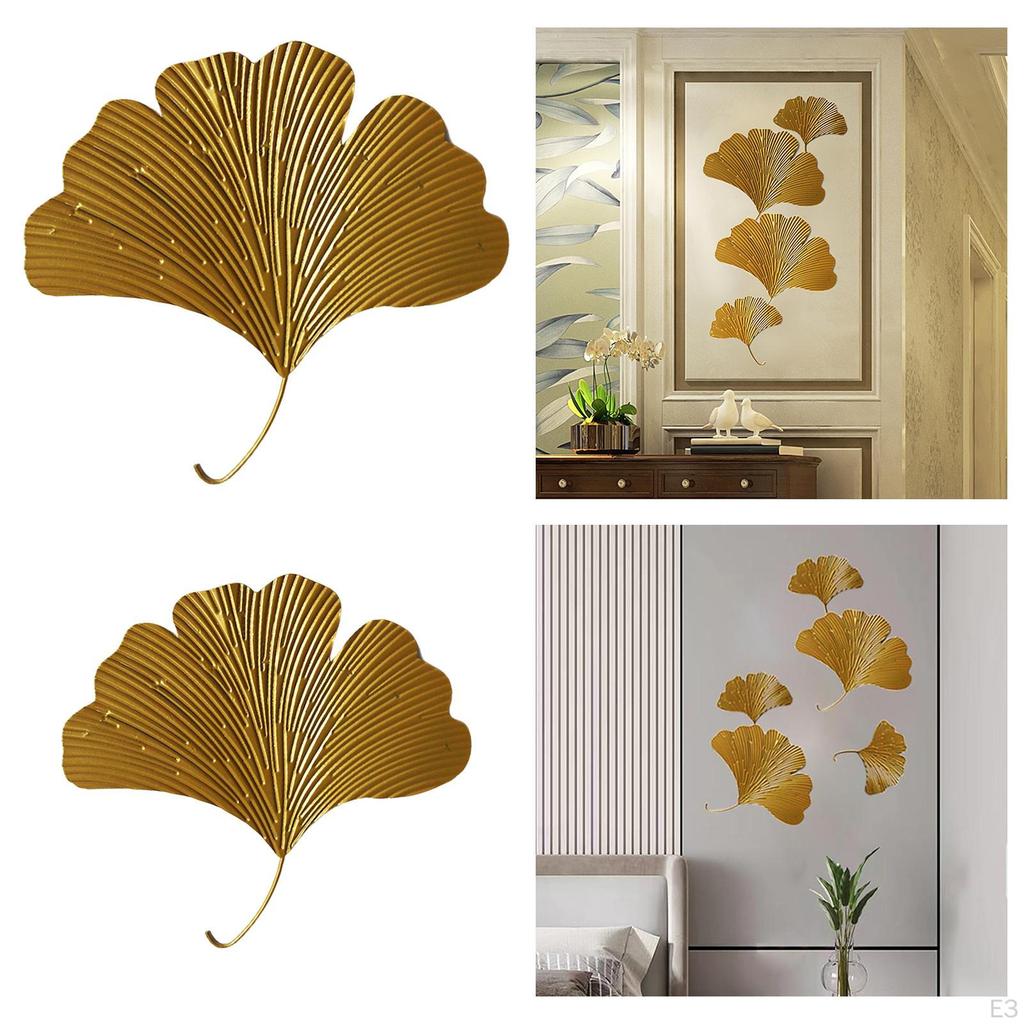 Attached Ginkgo Ornaments, Wrought Iron Decor, Home Accents, Sculpture for