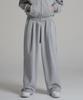 Noming One-Pleat Wide Sweatpants - Gray