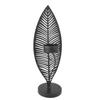 Iron Leaf Candle Holder Minimalist Creative Unique Leaf Shape Candlestick Stand for Dining Room Home Decor Black