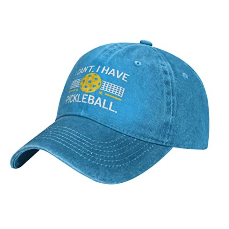 I Cant I Have Pickleball Graphic Denim Baseball Cap Vintage Adjustable Outdoor Casual Hat