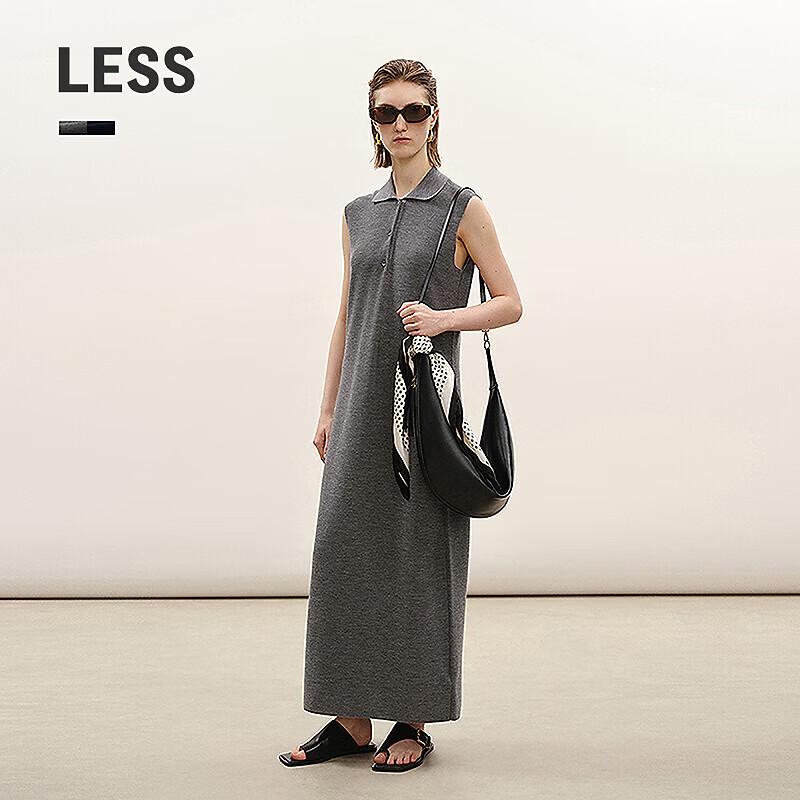 

LESS Summer Collared Sleeveless X-Shape Long Dress S