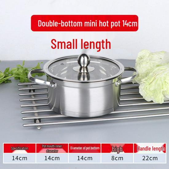 Stainless Steel Single-Serve Mini Hot Pot with Induction Compatibility and Extra Thick Design for One Person