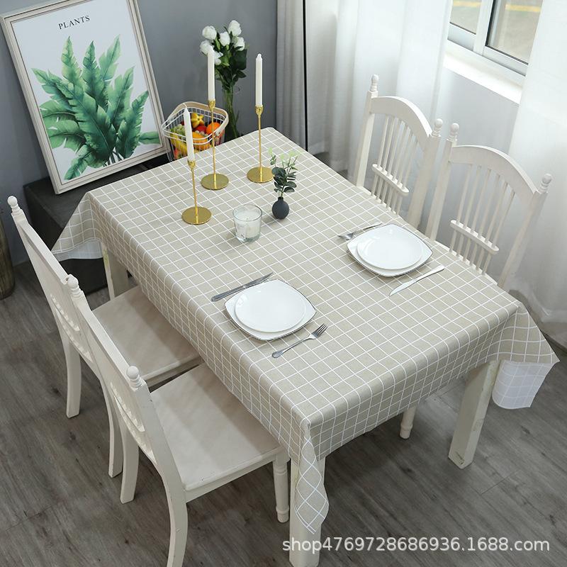 Tablecloth Waterproof And Oil-Proof Leave-In Nordic Rectangular Dining Table Cloth Coffee Table Tablecloth Pvc Student Desk Mat