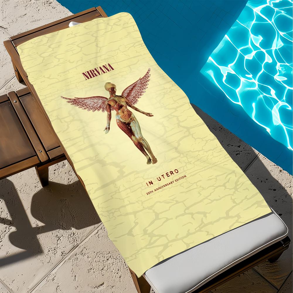 N-nirvana-a Singer Towel Beach Quick Dry Soft Pool Towels Gift for Travel Gym Shower Camping Sports