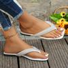 Summer Women's Fashion Diamond Decorated Casual Slippers Comfortable Women's Beach Outdoor Home Flat Simple Solid Color Slippers