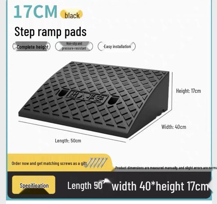 Car Sill and Roadside Plastic Uphill Triangle Speed Bump Mat