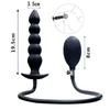 Expansion Diameter 14cm Inflatable Dildo Anal Plug with 5 Beads Built-in Silicone Column Huge Butt Plug Ass Dilator Anal Sex Toy