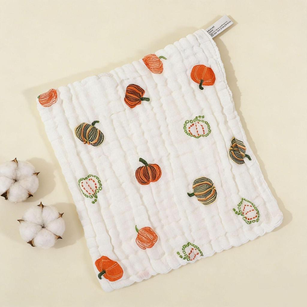 Class A Pure Cotton 6-Layer Gauze Washcloth Bib for Infants and Toddlers