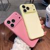 Macaron Color Liquid Silicone Case for iPhone 17 Pro 16 17 15 13 14 12 Pro Max Coque Camera Protector Large Window Matte Cover