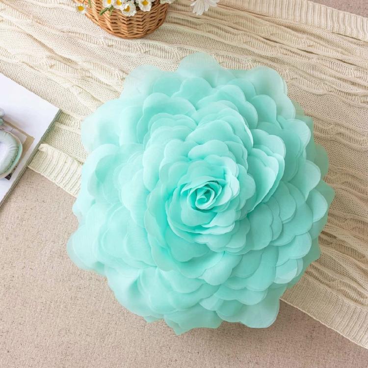 3D Rose Flower Round Throw Pillows Case Handmade Cushions Cover for Sofa Bed Living Room